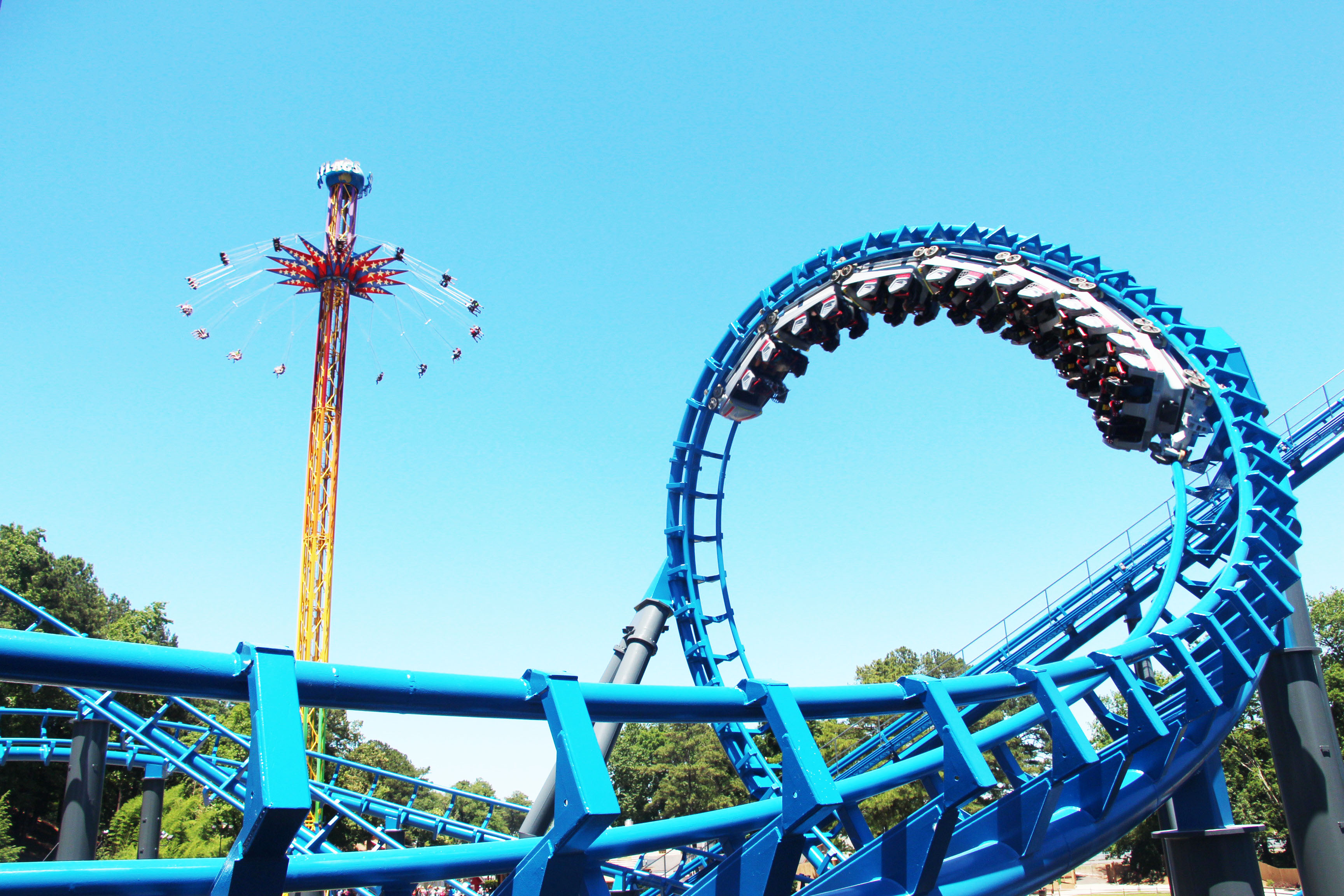 Smoother and Sleeker 122 Foot Blue Hawk Roller Coaster Debuts at